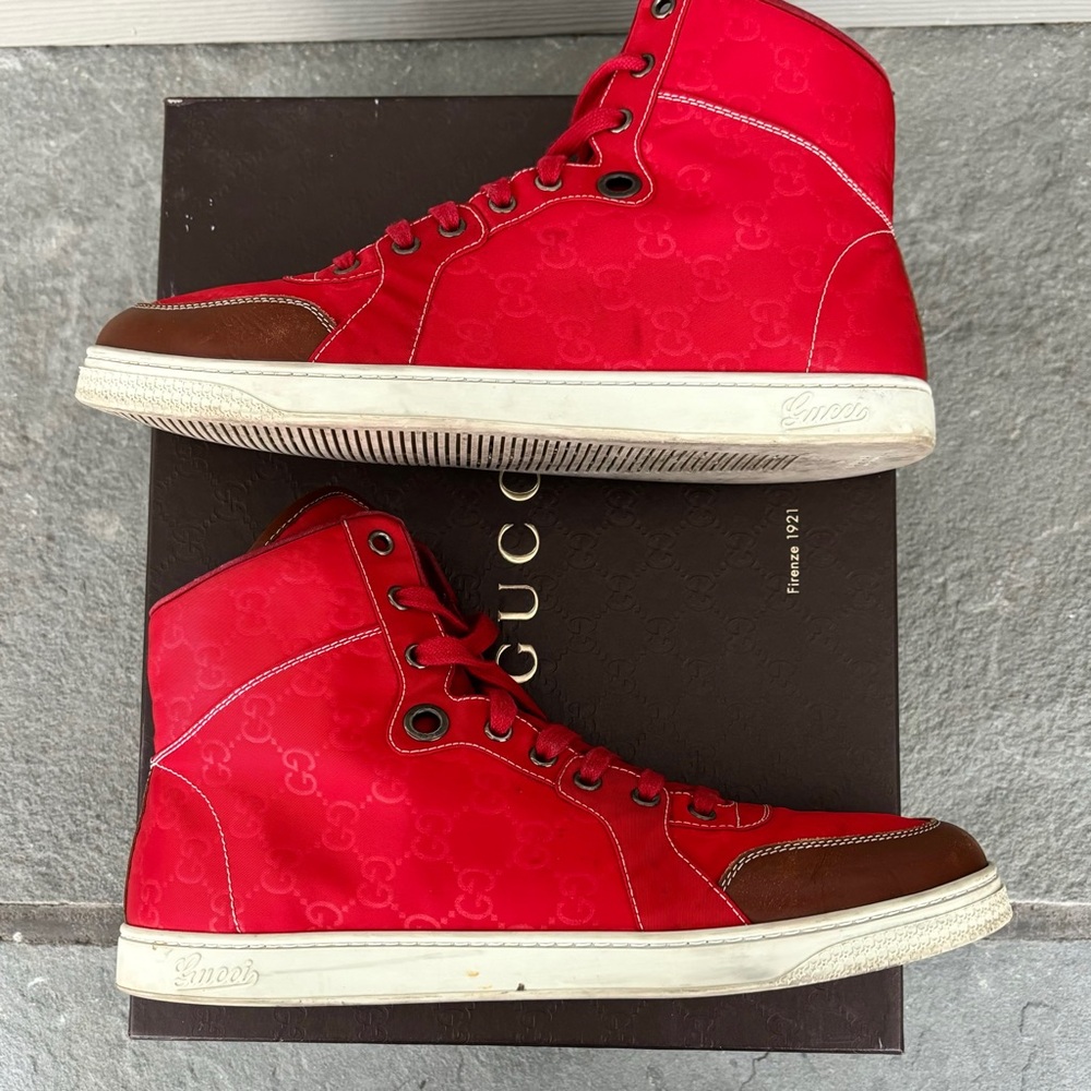 Gucci GG Rare Red Brown Guccisima High Tops🔥 - Picture 6 of 9